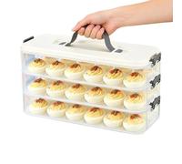 Egg Platter Carrier, Stackable Deviled Egg Box,12.2x4.72 Inches Easy Carry Food Storage Tray with Lid Protection System, Kitchen Organizer Design, Picnic Serving Accessory for Fridge Use