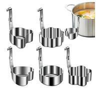 Egg Ring, 5 Piece Stainless Steel Crumpet and Pancake Mold Set, 3.94x2.64x1.38 Inches Nonstick Breakfast Cooking Gadgets for Omelette, Burger, Muffins, Flapjacks, Sandwiches, English Crumpets