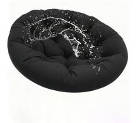 Egg-Sd - Hamaca para silla, almohadilla impermeable para asiento de patio para columpio de interior/exterior, sofá, negro, 120 x 120 cm, accesorio de piel para exteriores