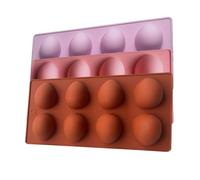 Egg Shaped Silicone Molds for Baking, Non-Stick Chocolate and Dessert Molds, Food-Grade Easter DIY Cake, Jello, Ice Cream, Candy, Jelly Baking Supplies (3Pcs B)