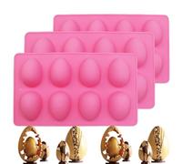 Egg Shaped Silicone Molds for Baking-Silicone Egg Shaped Molds 24 Cavity Easter oven safe baking DIY Baking Supplies for Chocolate, Cake, Jello, Candy Making (Pink)