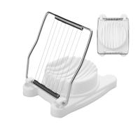 Egg Slicer - 5 Inch Fruit Cutter | Strawberry Slicer | Stainless Steel Kitchen - Fine Wire Food Chopper for evenly slicing strawberries and hard boiled eggs with less in everyday meal prep