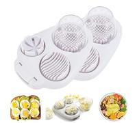 Egg Slicer for Hard-Boiled Eggs, 3 Slice Ways, Slice, Dice & Cubes Multifunctional Boiled Eggs Cutter, for Salad, Fruit, Cheese (2pcs)