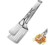 Egg Spatula Flipper - 2 In 1 Silicone Flipping Tongs, Detachable Nonstick Food Shovel Clamp with Heat Resistant Grip, Sturdy Multipurpose Kitchen Utensil, Ideal for Grilling Steak Pancake Breakfast