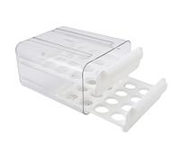 Egg Storage Box for Refrigerator | Double Layer Transparent Egg Drawer with 32 Lattice | Large Capacity Organizer for Eggs/Refrigerator/Kitchen | Shatterproof & Stackable (White)
