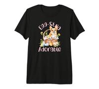 Egg-stra Adorable Cute Corgi Floral Cesta de Pascua Corgi Camiseta Premium