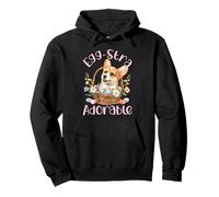 Egg-stra Adorable Cute Corgi Floral Cesta de Pascua Corgi Sudadera con Capucha