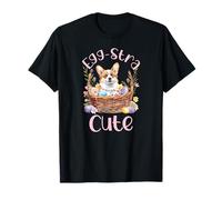 Egg-stra Cute Adorable Corgi Floral Cesta de Pascua Corgi Camiseta