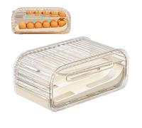 Egg Tray - 2 niveles Rolling Storage, Automatic Organizer with Handle, Stackable Holder with Grip, Refrigerator Kitchen Accessory, Utility Supplies for Pantry, Apartment, Restaurant