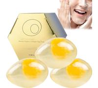 Egg White Soap, Egg White Soap For Face, Egg Shape Scented Botanical Soap Bar, Egg White Bar Soap, Advanced Handmade Egg Shaped with Kojic & Hyaluronic Acid Soap, Natural Ingredients. (3Pcs)