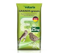 Eggersmann volaris 25 kg granos grasos | Alimento para pájaros silvestres durante todo el año | Alimento para pájaros silvestres durante todo el año | Alimento disperso rico en grasas para las de aves