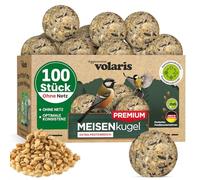 Eggersmann volaris bolas para pájaros sin red 100 unidades [Premium] 9 kg - Alimento para aves silvestres todo el año - Alimento para pájaros silvestres sabroso y energético - Alimento para todo el