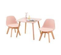 EGGREE Sillas con Patas de Madera, para niños, Altura del Asiento 33 cm, con Respaldo, Silla para niños,Rosa