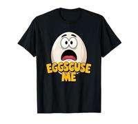 Eggscuse Me Funny Kawaii Juego de Palabras con Huevo impactado Camiseta