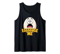 Eggscuse Me Funny Kawaii Juego de Palabras con Huevo impactado Camiseta sin Mangas