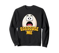 Eggscuse Me Funny Kawaii Juego de Palabras con Huevo impactado Sudadera
