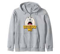 Eggscuse Me Funny Kawaii Juego de Palabras con Huevo impactado Sudadera con Capucha
