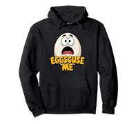 Eggscuse Me Funny Kawaii Juego de Palabras con Huevo impactado Sudadera con Capucha