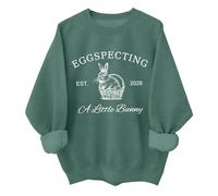 Eggspecting A Little Bunny - Sudadera divertida con texto en inglés "Happy Easter Embarazo", unisex, verde, XXL