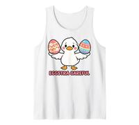 Eggstra Careful Kawaii Pascua Pato Lindo Huevo de Primavera Dibujos Animados Camiseta sin Mangas