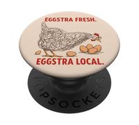Eggstra - Gráfico de pollo divertido local fresco para fanáticos de Coop PopSockets PopGrip Adhesivo