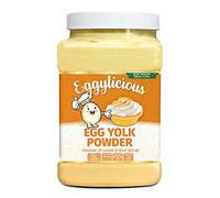 Eggylicious - Paquete de 4 - Polvo de yema de huevo en polvo, proteína natural seca, hecha de huevos frescos, pasteurizados, batidos, sin OMG, sin aditivos, utilizado para hornear, 1 libra (16 onzas)