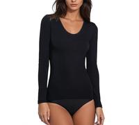 EGI Camisa de Mujer Manga Larga 85% Lana y 15% Seda con Borde de Raso artículo 143, Nero - Black, XL