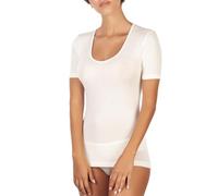EGI Camisa Mujer Media Manga 85% Lana y 15% Seda con Borde Raso artículo 142, Bianco, XL