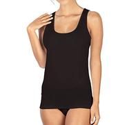 EGI Camiseta de tirantes para mujer con diseño de hilo de Escocia, de hombro ancho, lisa Negro S