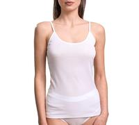EGI Camiseta de tirantes para mujer, hilo de Escocia, con tirantes finos y lisos, Color blanco., XL