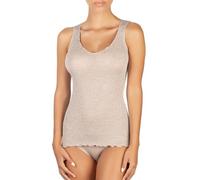 EGI ® Camiseta sin mangas de seda de lana de lujo con cuello en V. Fabricado en Italia., Noce, L-XL