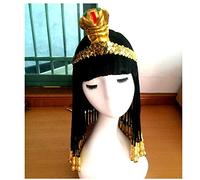 Egipcia Cleopatra Nightclub Show Halloween Cosplay Disfraz Peluca + Peluca Peluca Y Accesorio
