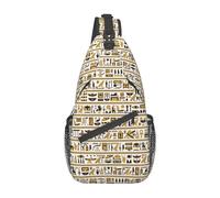 Egipcio-18 Egipcio Sling Mochila Pecho Bolso Bandolera Gimnasio Ciclismo Viajes Senderismo Daypack para Hombres Mujeres