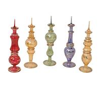 Egipcio de frascos de perfume Set de 5 soplado a mano decorativo viales de vidrio Pyrex Altura 6 Pulgadas (16 cm) por CraftsOfEgypt