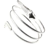 Egipcio Espiral Serpiente Envolvente Pulsera Pulsera C Pulsera Rígida Pulsera Egipcia Diseño Serpiente para Mujeres Plata 1pcs Pulsera Serp