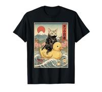 Egipcio MAU Cat Ninja Japonés Ukiyo-e Arte Camiseta