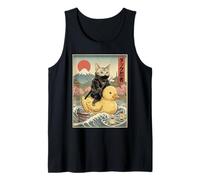 Egipcio MAU Cat Ninja Japonés Ukiyo-e Arte Camiseta sin Mangas