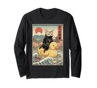 Egipcio MAU Cat Ninja Japonés Ukiyo-e Arte Manga Larga
