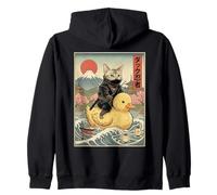 Egipcio MAU Cat Ninja Japonés Ukiyo-e Arte Sudadera con Capucha