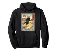 Egipcio MAU Cat Ninja Japonés Ukiyo-e Arte Sudadera con Capucha