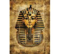 Egipto 5D Diamond Painting Adultos, DIY Pintura Diamante Egipto Faraón Cuadro Diamantes, Round Diamond Dots Cuadros en Punto de Cruz Manualidades Diamantes Kit para Decoración Pared Hogar 30x40cm R-Q