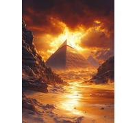 Egipto Diamond Painting Kit Completo, 5D Diamond Painting Pirámide Pintura Diamante Niños DIY Cristal Strass Punto de Cruz Manualidades Puzzle Diamantes Adultos para Decoración Hogar 40x55cm a7-15O
