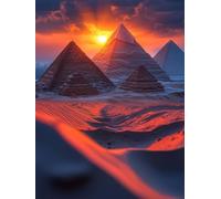 Egipto Diamond Painting Kit Completo, 5D Diamond Painting Pirámide Pintura Diamante Niños DIY Cristal Strass Punto de Cruz Manualidades Puzzle Diamantes Adultos para Decoración Hogar 90x120cm h7-7W