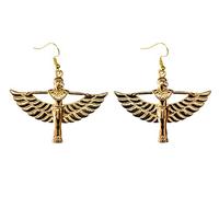 Egipto Isis Pendientes Miniblings Wing Diosa Renacimiento Mujer Charm Rosa - Joyería de moda hecha a mano - Pendientes de aro, 54 x 38mm, desconocido