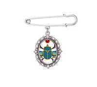 Egipto rojo amarillo azul escarabajo atonismo broche pin vestido camisa bufanda clips, M