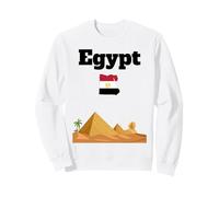 Egipto Souvenir Giza Pirámides y Esfinge Bandera egipcia Mapa Sudadera