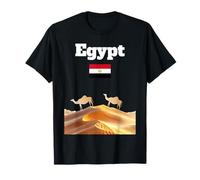 Egipto Viaje Recuerdo Camello y Desierto Amante Bandera egipcia Camiseta