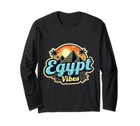 Egipto Vibes - Pirámides egipcias retro para visitantes Manga Larga