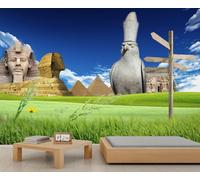 Egipto Wallpapers - Papel pintado de esfinge del antiguo Egipto para paredes, papel pintado de piedra y pájaros, pirámide, para niñas, paisaje natural, sala de estar, papel de pared para dormitorio