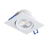 Eglo 3 uds. focos empotrables Saliceto, spots de techo regulables, cuadrados de aluminio blanco, luz cálida, 8,8 x 8,8 cm
